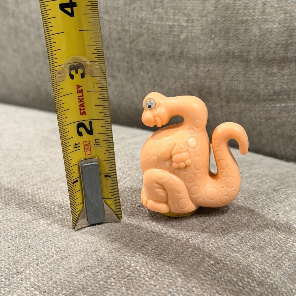 Vintage Wind‎ Up Dinosaur Toy Peach Plastic 1980s 1990s Small Figure
